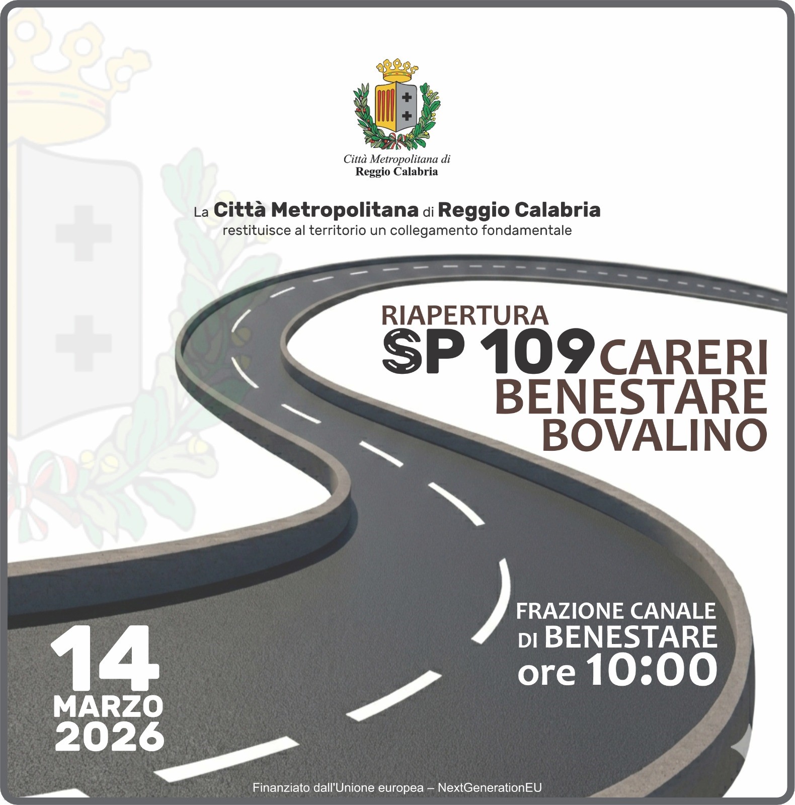 Sabato 14 marzo la riapertura della SP 109 Careri, Benestare, Bovalino